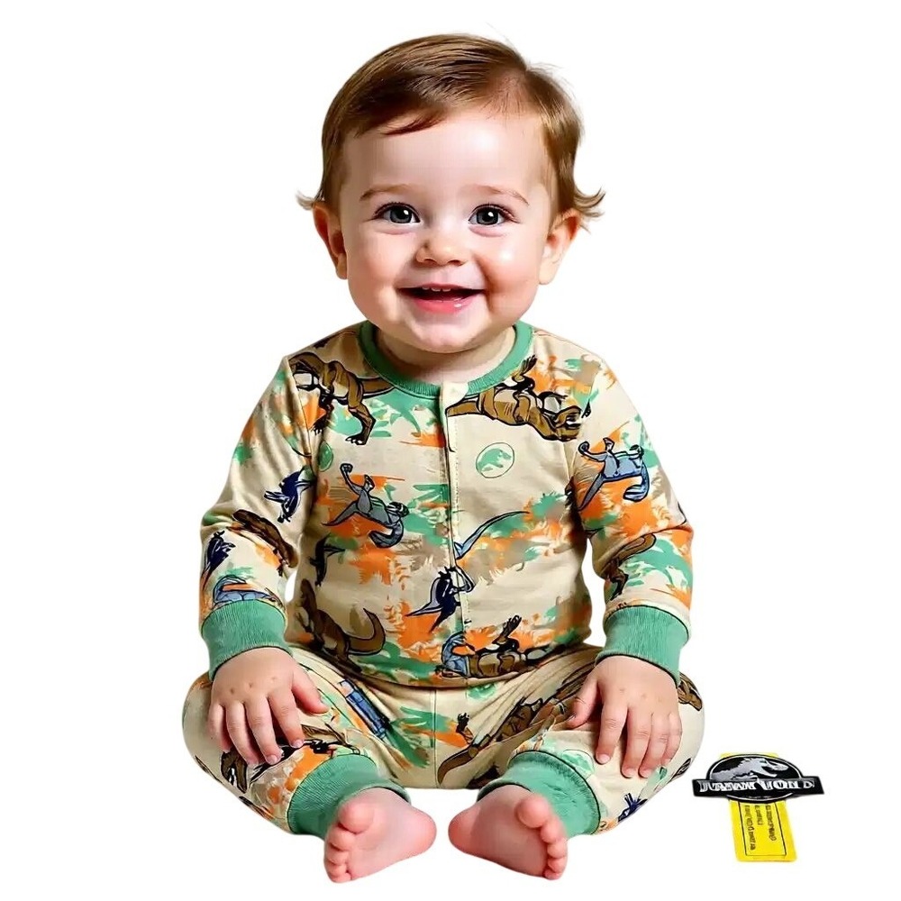 Jurassic World & Bluey Kids Pajamas Bundle 2 Pack Zip Up Sleepers‎ 2T NWT